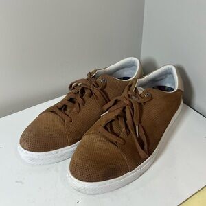 Ted Baker 10.5 Full Suede Leather Performance Oxford Shoe Sneaker Brown